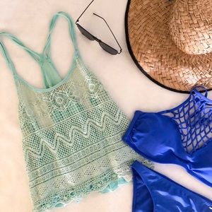 Hollister crochet top / swim cover up